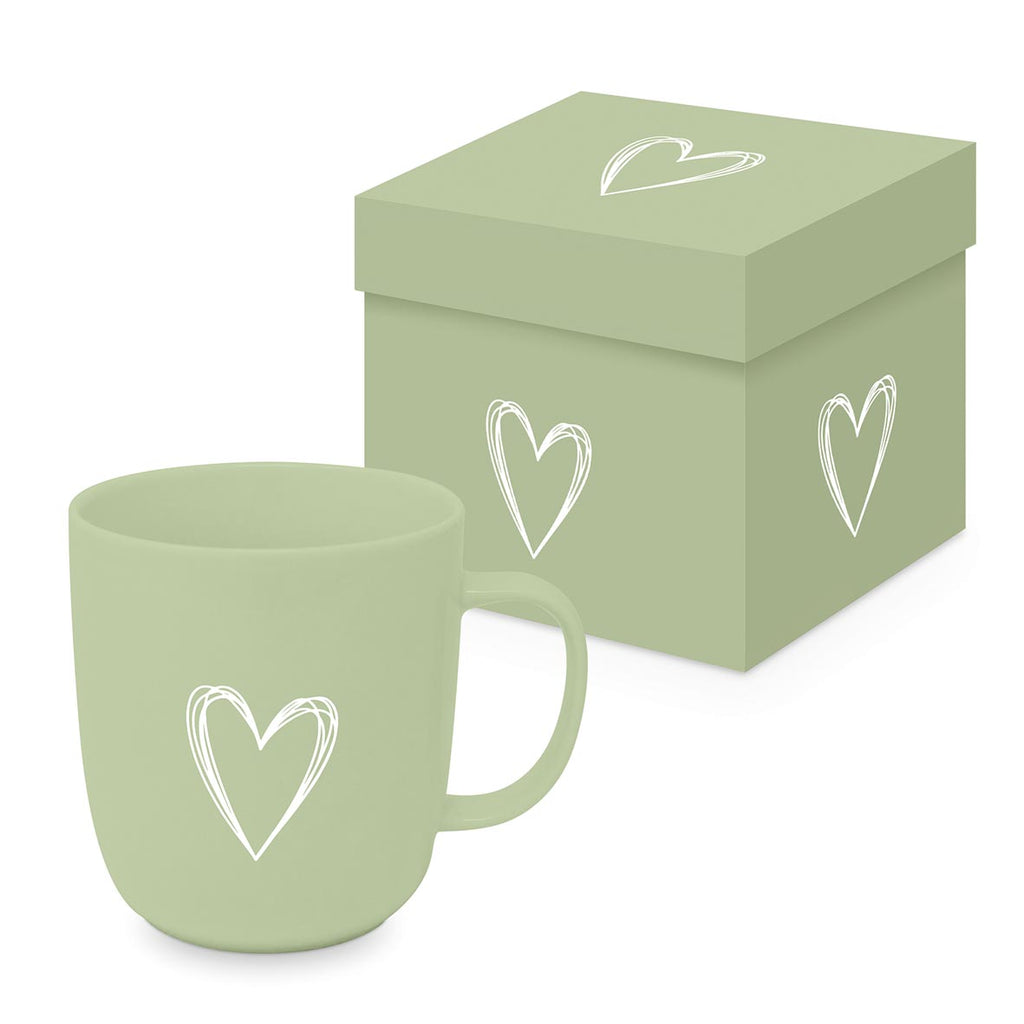Tasse "Pure Heart Green" mit Geschenkbox - MAHINA