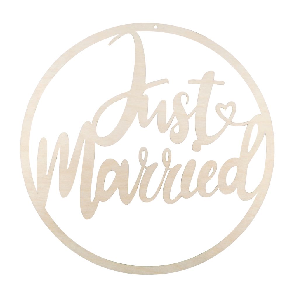 Rayher Holzkranz "Just Married" ø 30cm, FSC Mix Credit - MAHINA