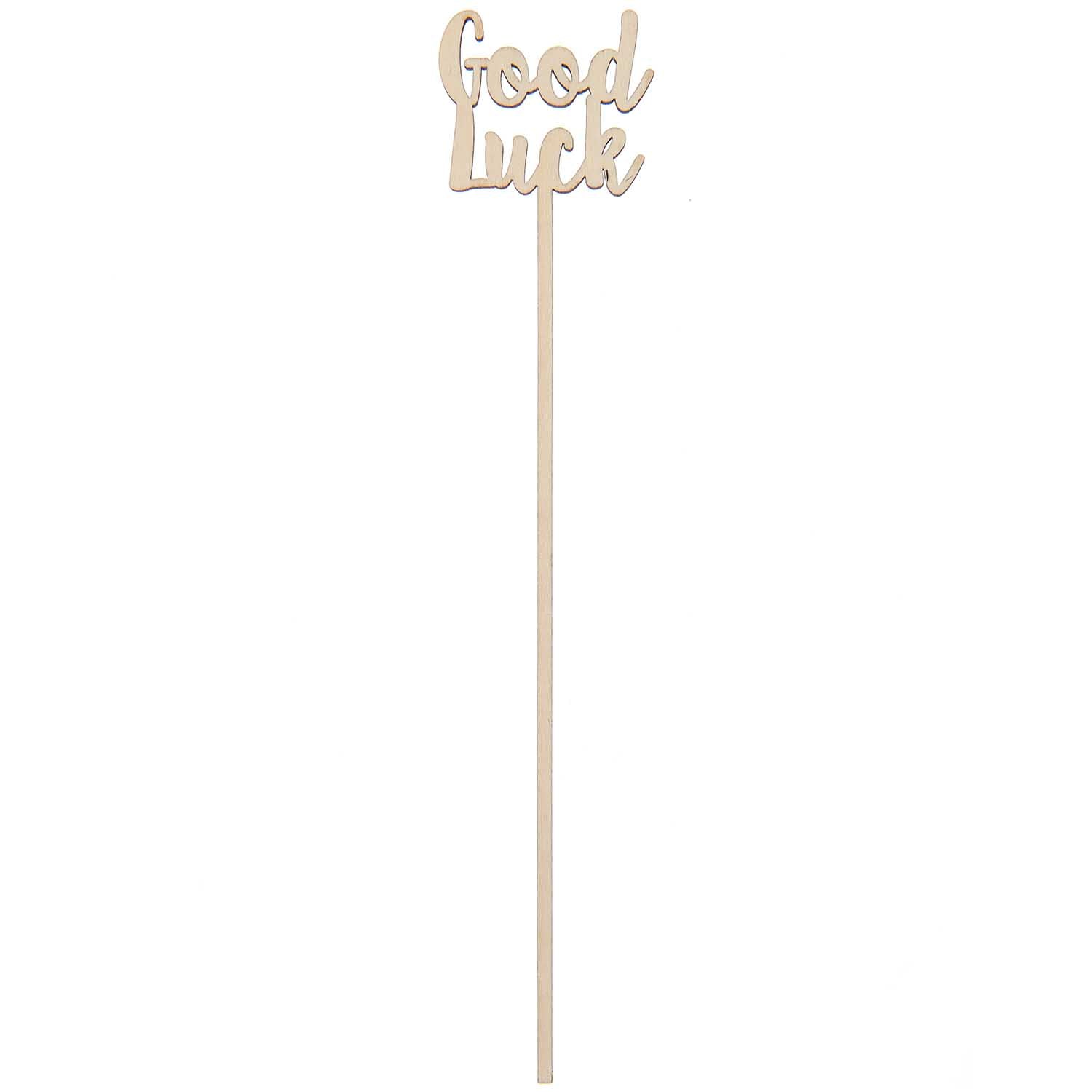 Holzpicker "Good Luck" 26x4,5cm - mahina
