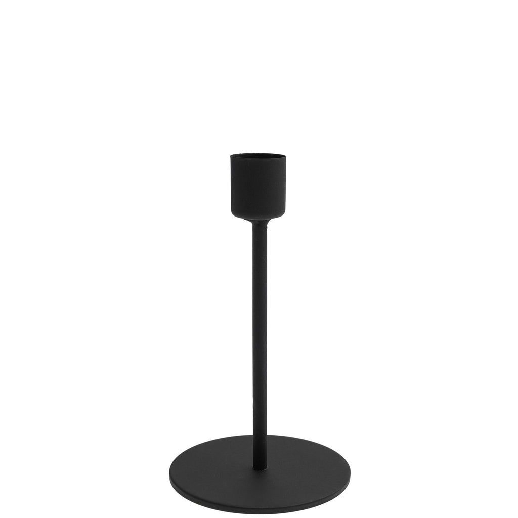 Rico Design Metall Stielkerzenhalter in schwarz, 8x14cm - MAHINA
