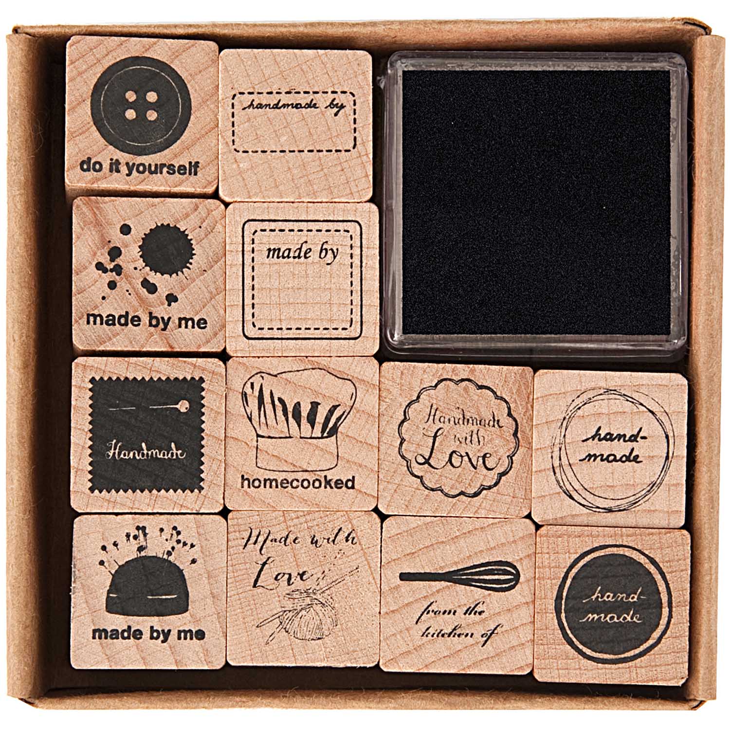Paper Poetry Stempelset "Diy" 2x2cm, 12 Stück - mahina