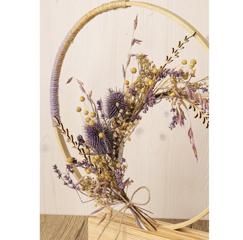 DIY Trockenblumen Strauß in flieder, 28cm - MAHINA