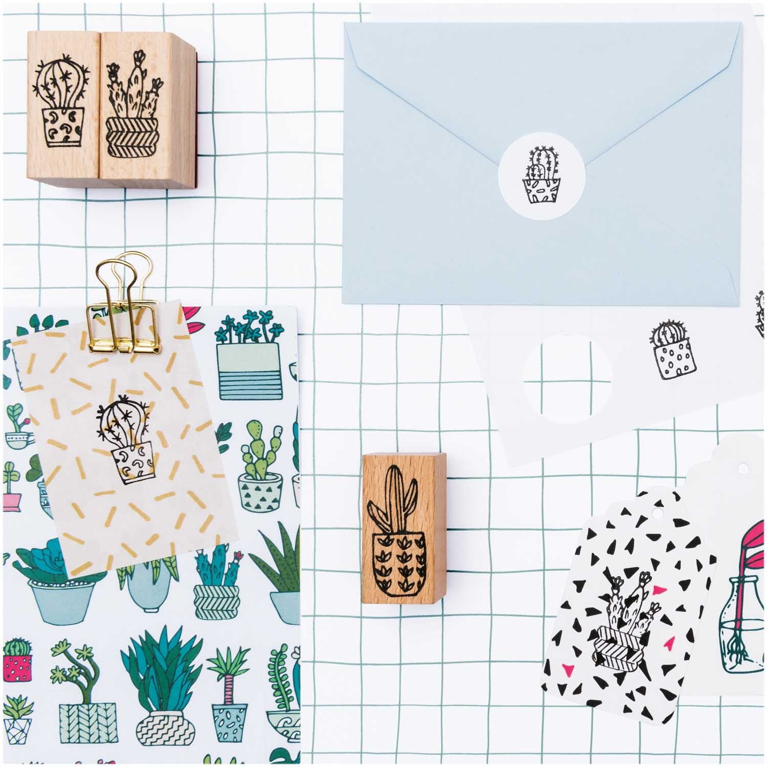 Paper Poetry Stempelset "Hygge Cactus" 7teilig - mahina