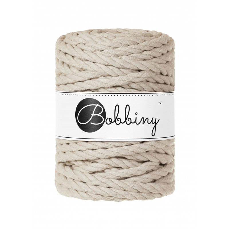 Bobbiny Makramee Garn 9mm 3ply Beige 30m - MAHINA