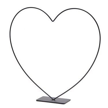 Metall Herz stehend in schwarz, 25cm - mahina