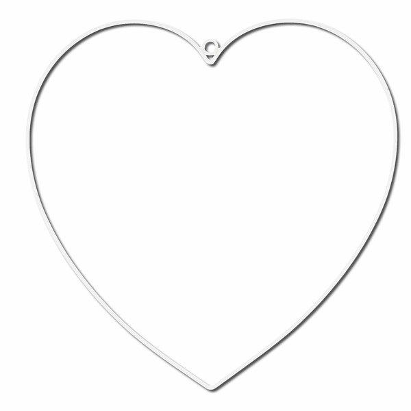 Metall Herz hängend in weiß, 25cm - mahina