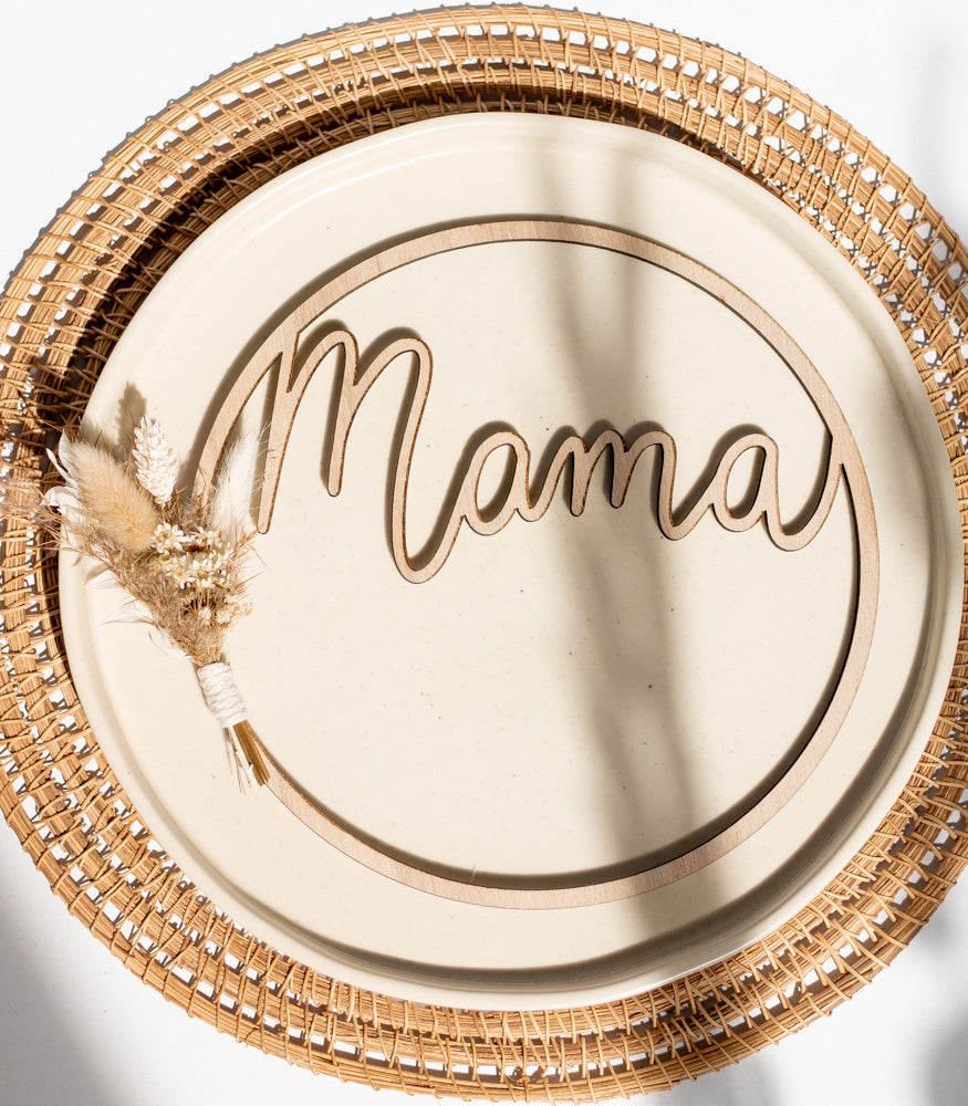 Holzkranz "Mama" mit Trockenblumen ø 21cm - MAHINA