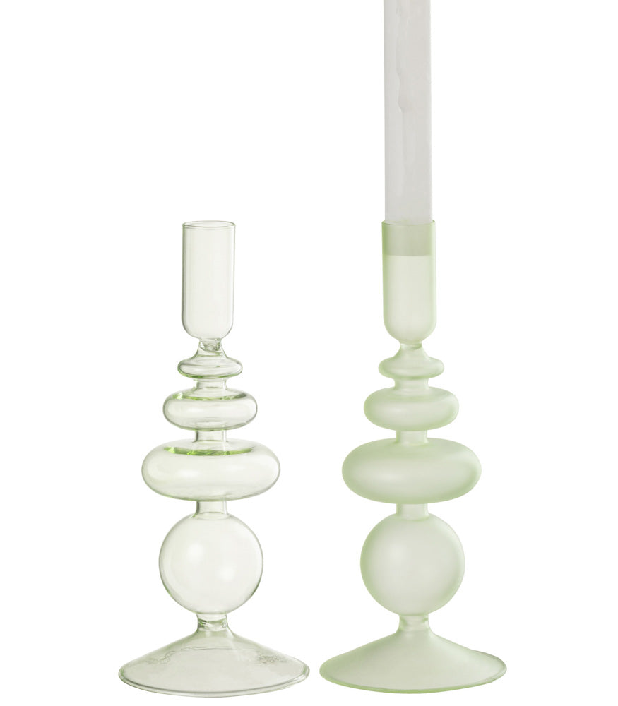 Kerzenhalter aus Glas, grün 22cm - MAHINA