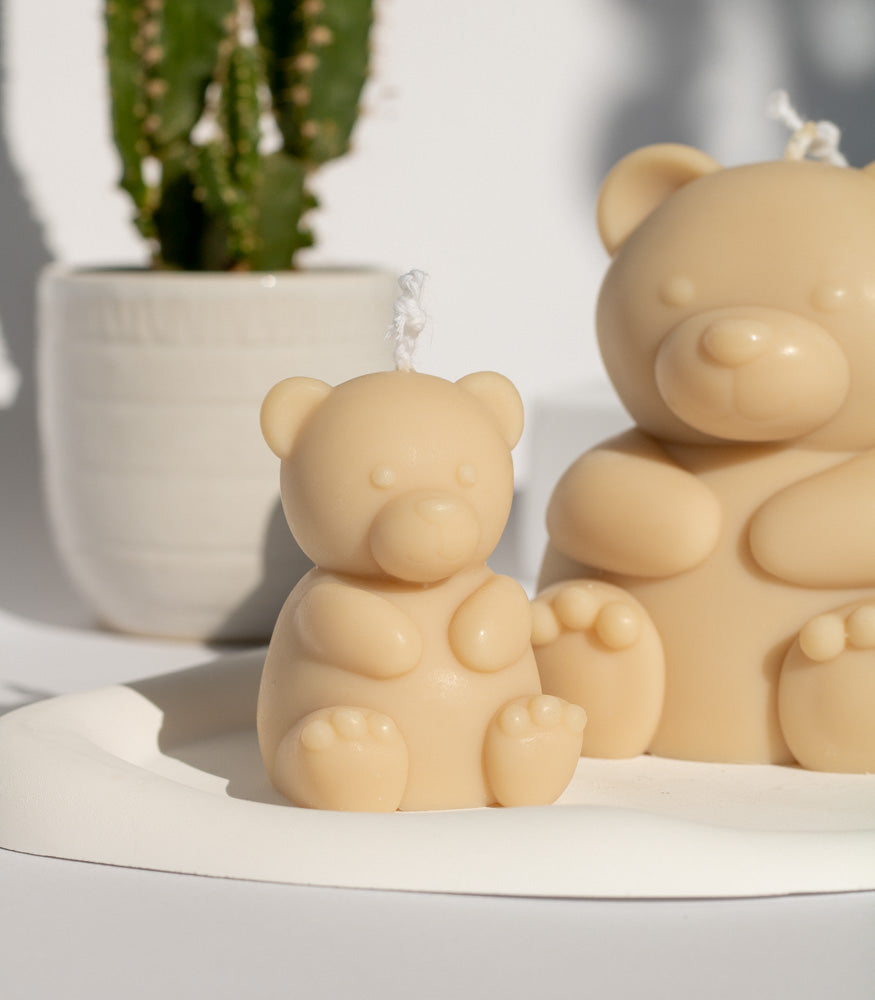 Handgemachtes Kerzen-Set "Teddybär" in verschiedenen Farben, 2 Stück - MAHINA