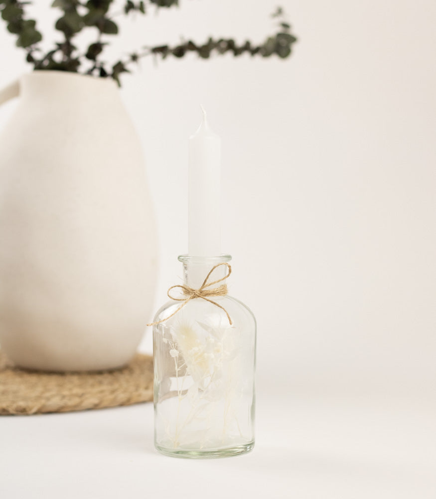 Personalisierbarer Kerzenständer mit Trockenblumen - mahina