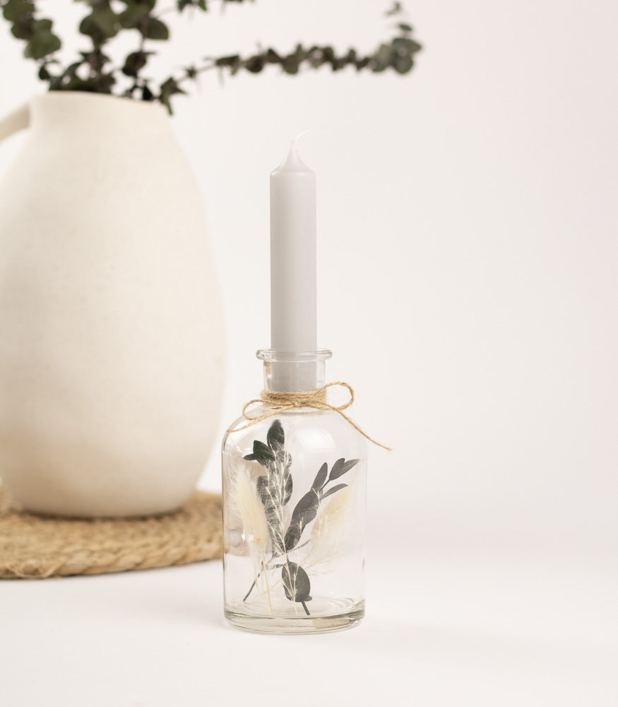 Personalisierbarer Kerzenständer mit Trockenblumen - mahina