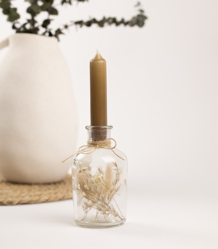Personalisierbarer Kerzenständer mit Trockenblumen - mahina