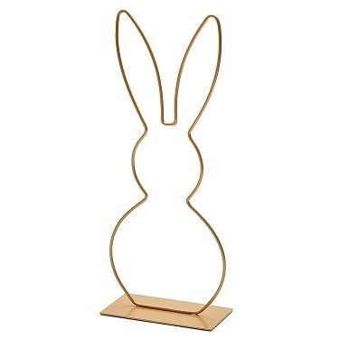 Metall Hase stehend in gold, 29cm - MAHINA