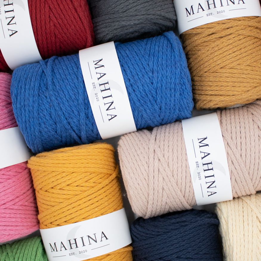MAHINA Garn 4mm geflochten 100m verschiedene Farben - mahina