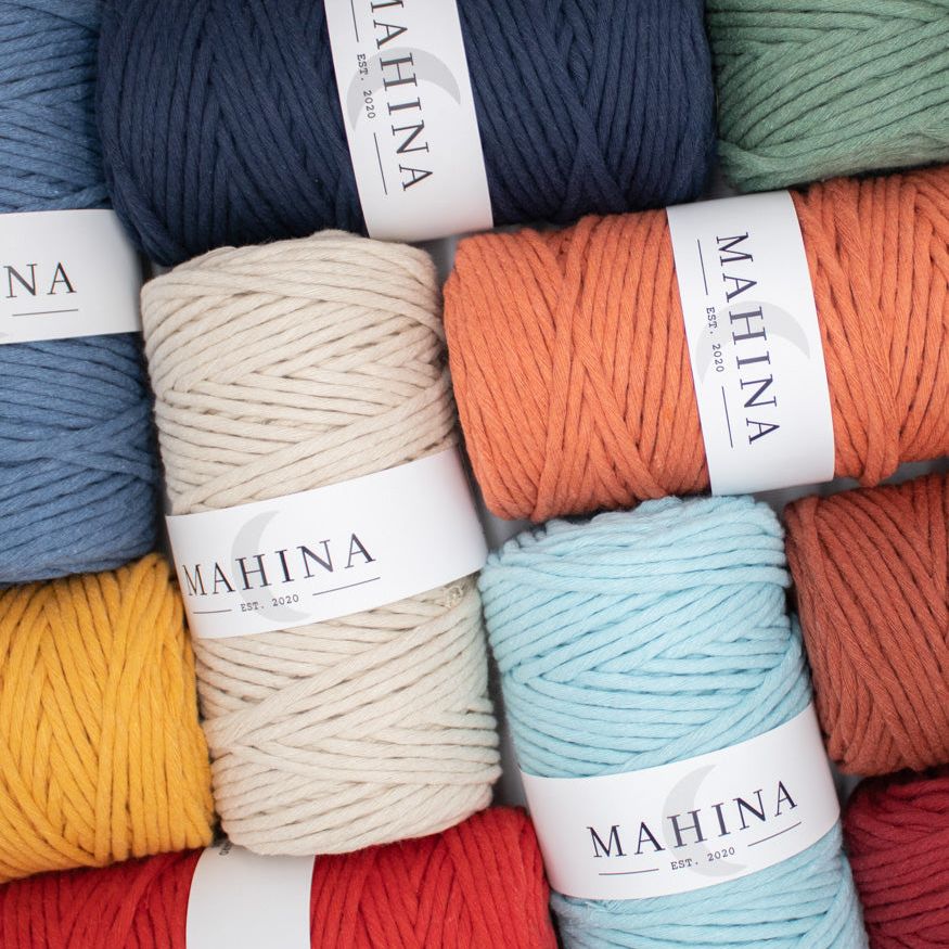 MAHINA Garn 4mm gezwirnt 100m verschiedene Farben - mahina