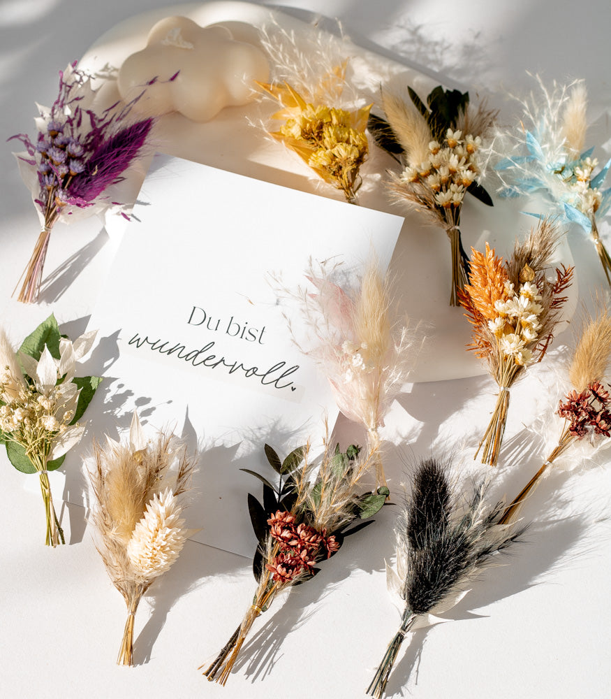 Mini Bouquet aus Trockenblumen, verschiedene Farben - mahina