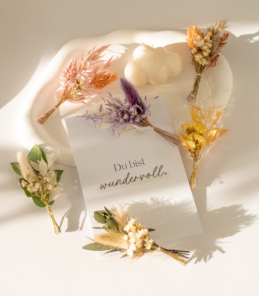 Mini Bouquet aus Trockenblumen "Wild Violet" - MAHINA