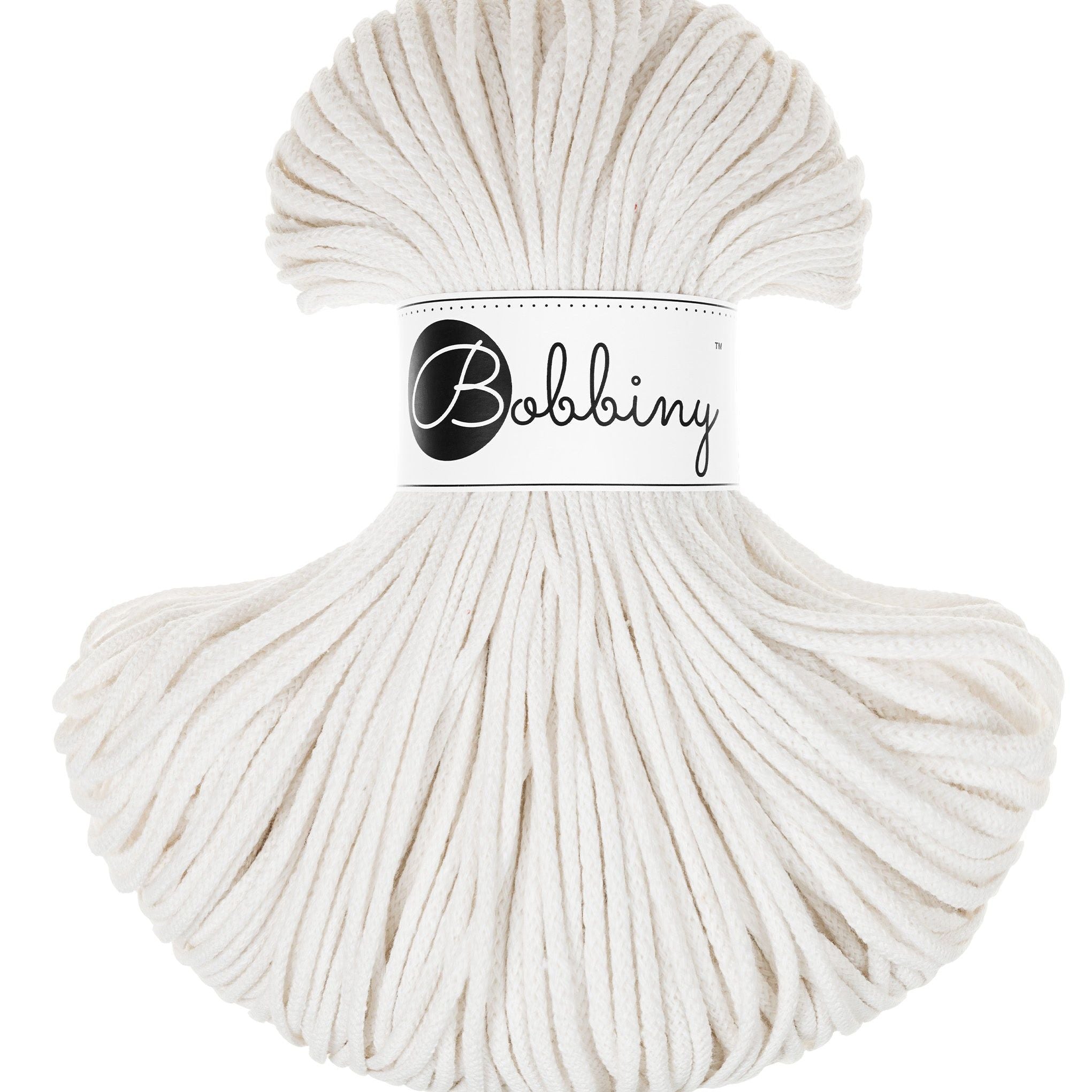 Bobbiny JUNIOR Flechtkordel 3mm geflochten Off White 100m - mahina