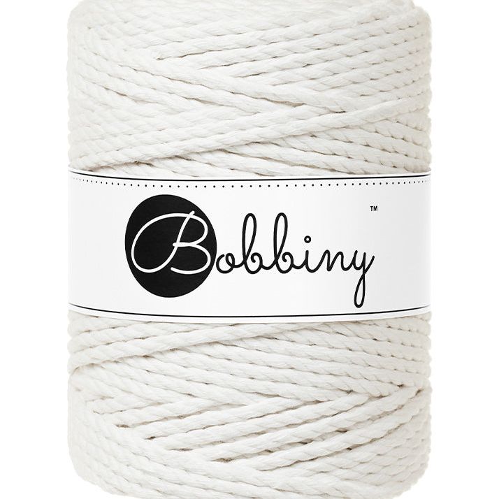 Bobbiny Makramee Garn 5mm 3ply Off White 100m - MAHINA