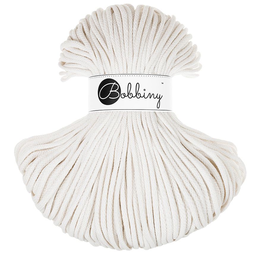 Bobbiny PREMIUM Flechtkordel 5mm geflochten Off White 100m - mahina