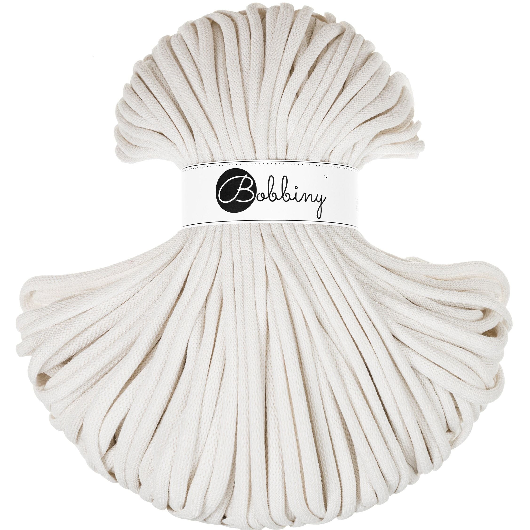 Bobbiny JUMBO Flechtkordel 9mm geflochten Off White 100m - mahina