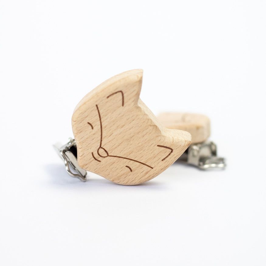 Schnullerclip "Fuchs" aus Buchenholz - mahina