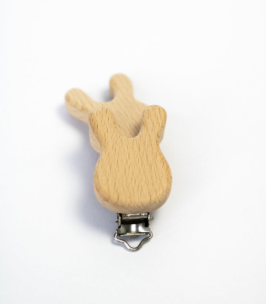 Schnullerclip "Hase" aus Buchenholz - mahina