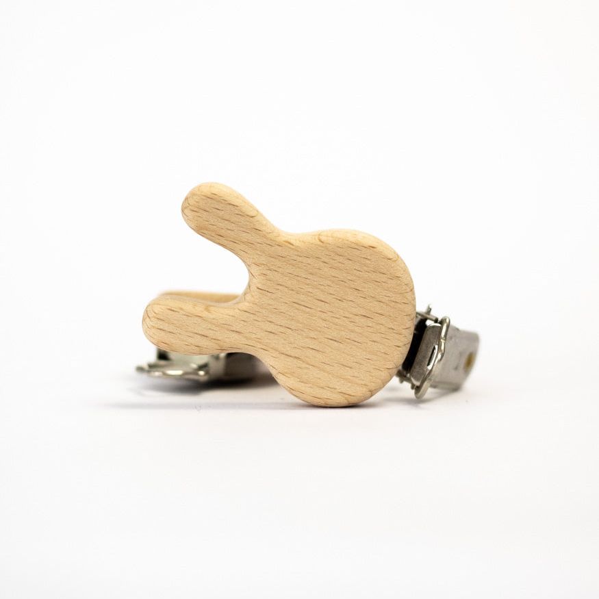 Schnullerclip "Hase" aus Buchenholz - mahina