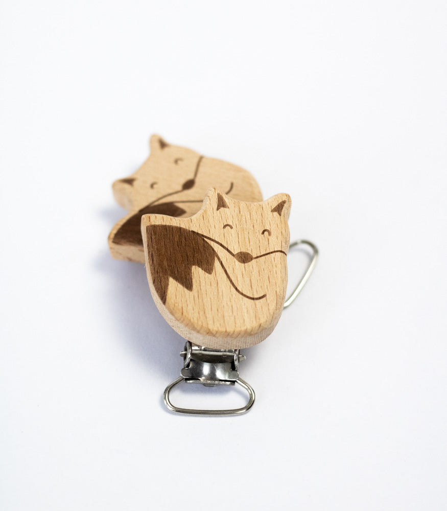 Schnullerclip "Fox" aus Buchenholz - mahina