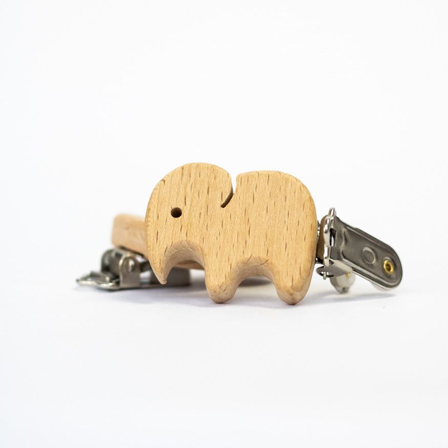 Schnullerclip "Elefant" aus Buchenholz - mahina