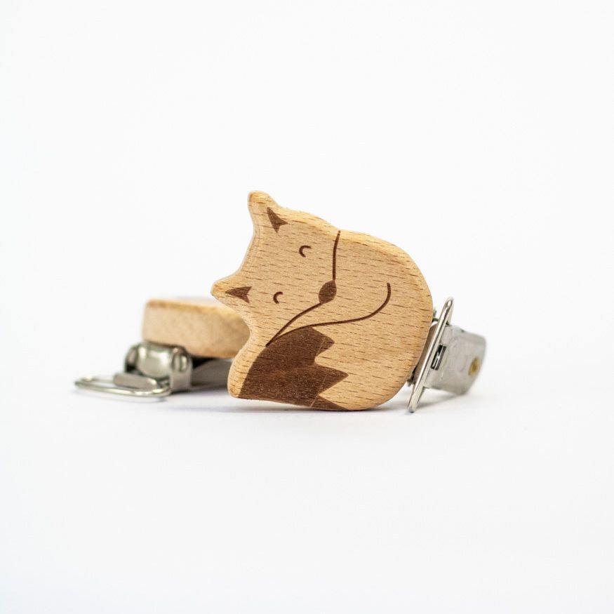 Schnullerclip "Fox" aus Buchenholz - mahina