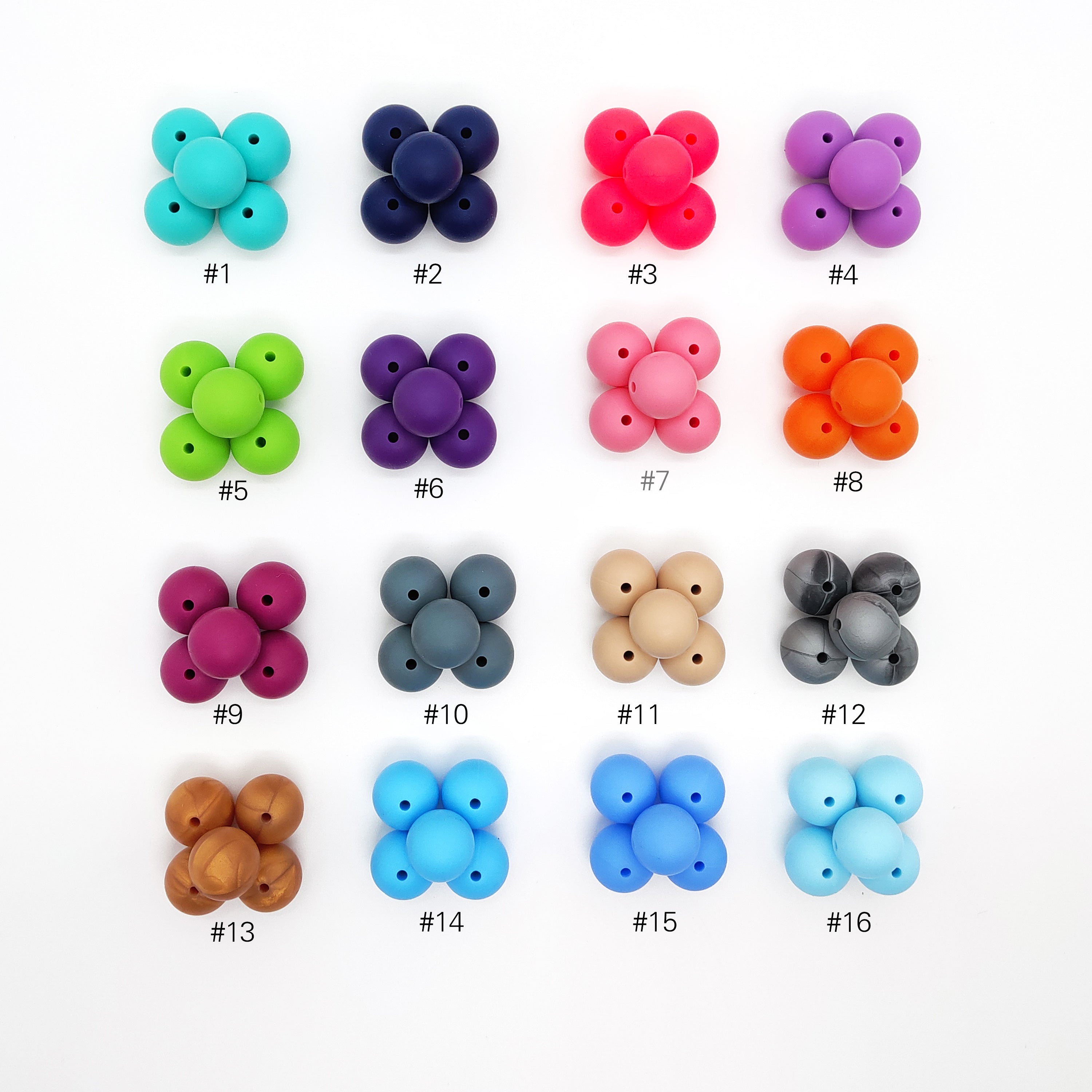 Runde Silikonperle 12mm Farbe #1 - #66 - mahina