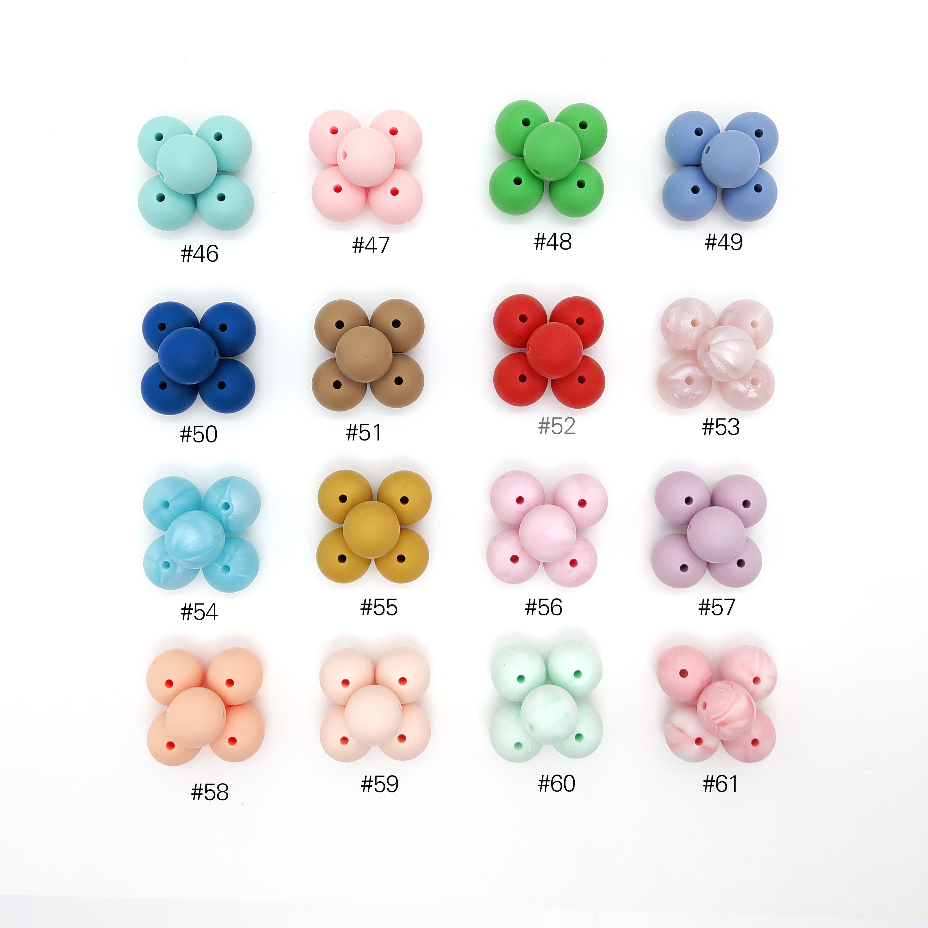 Runde Silikonperle 12mm Farbe #1 - #66 - mahina