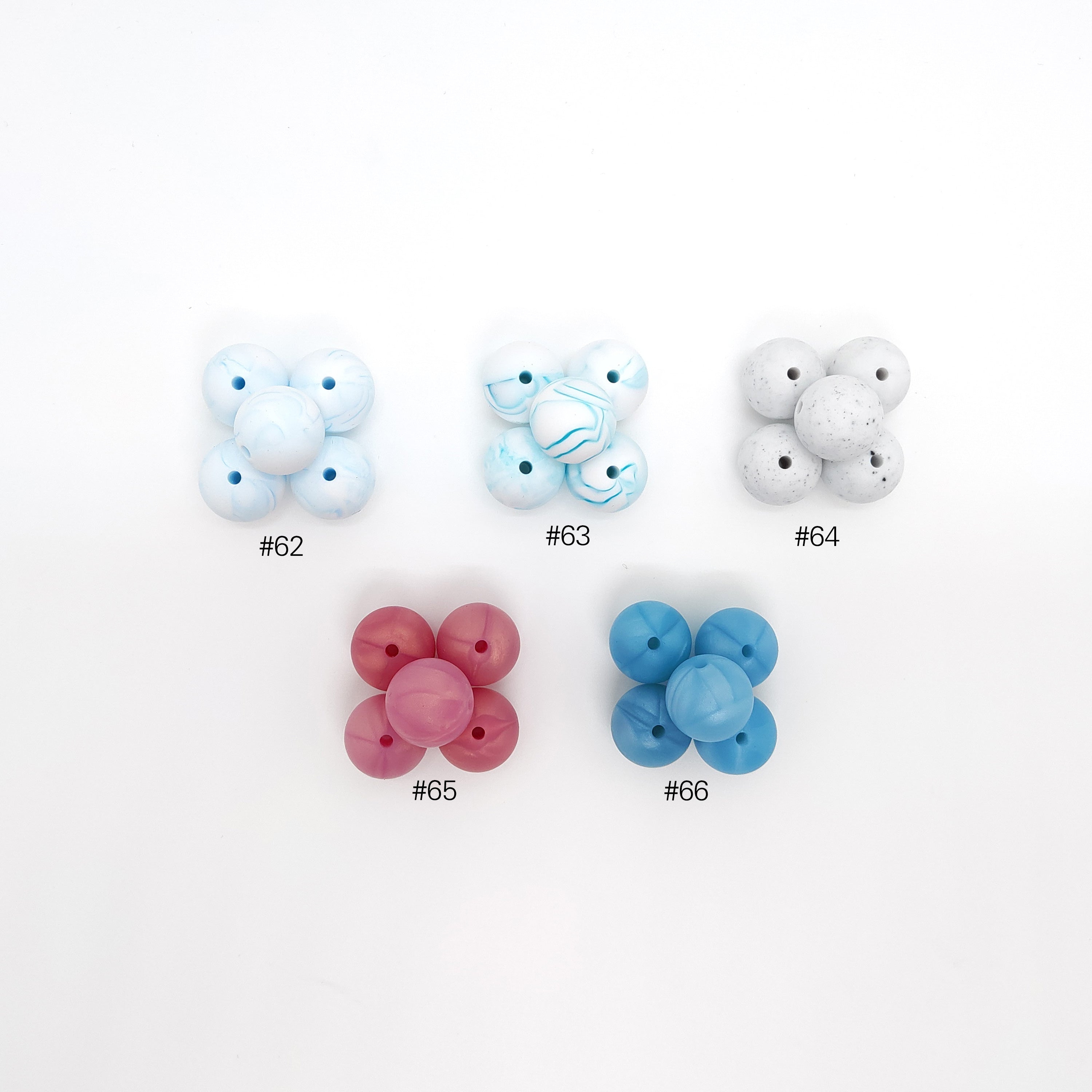 Runde Silikonperle 12mm Farbe #1 - #66 - mahina