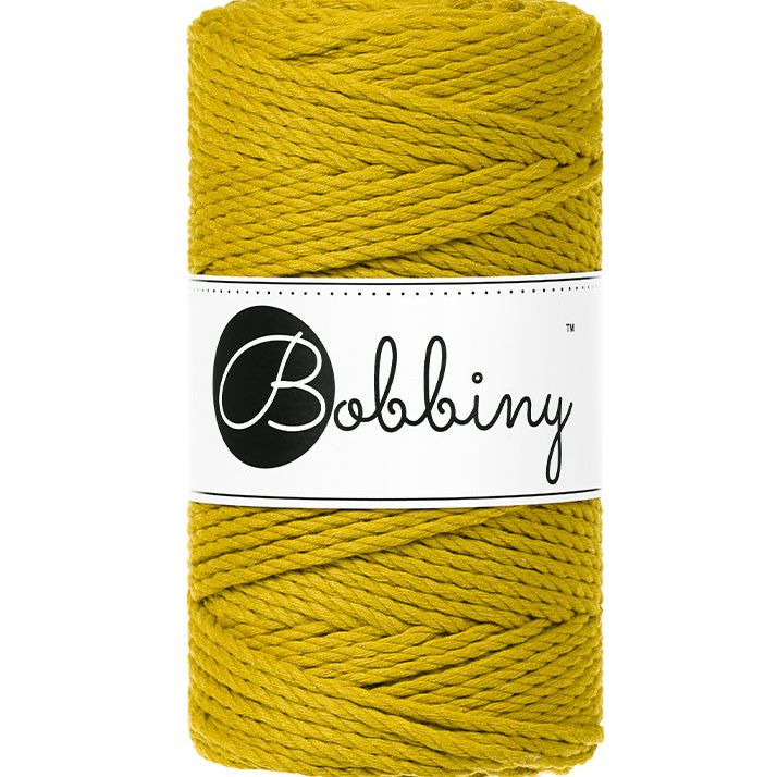 Bobbiny Makramee Garn 3mm 3ply Spicy Yellow 100m - MAHINA