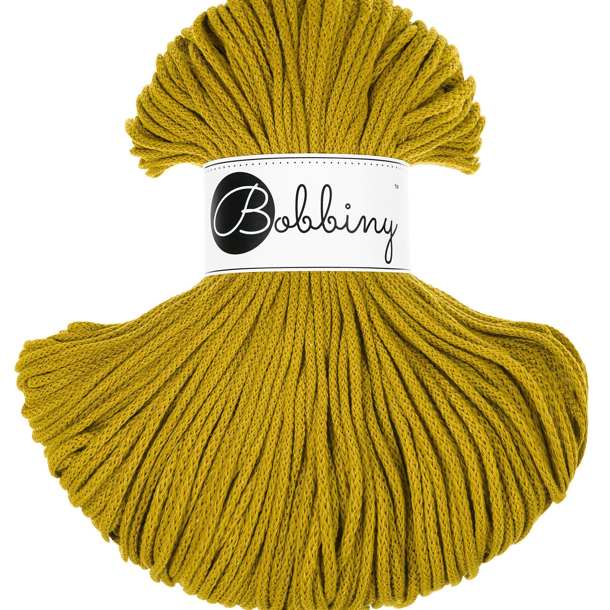 Bobbiny JUNIOR Flechtkordel 3mm geflochten Spicy Yellow 100m - mahina