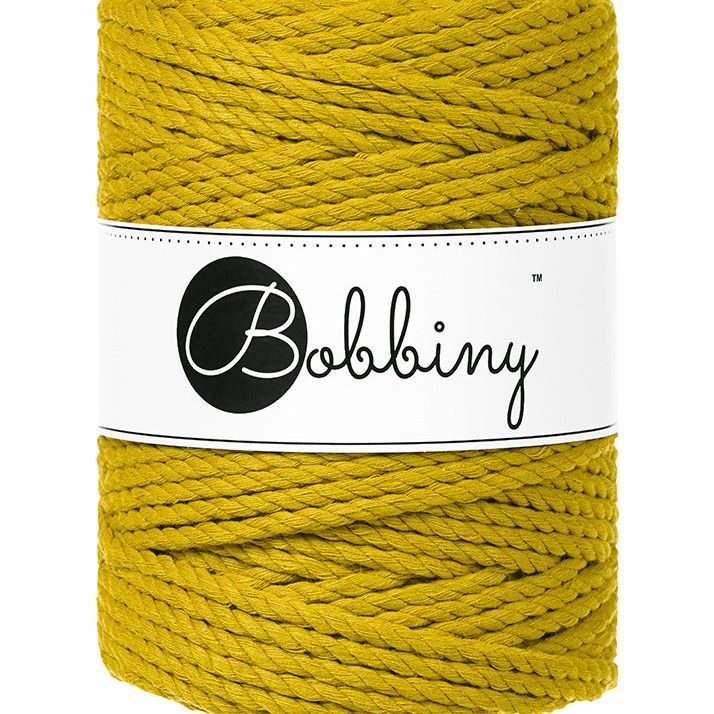 Bobbiny Makramee Garn 5mm 3ply Spicy Yellow 100m - MAHINA