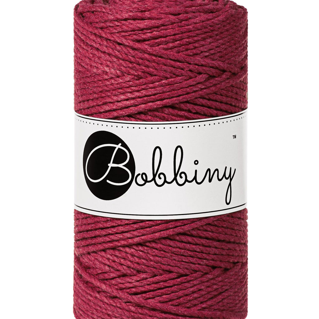 Bobbiny Makramee Garn 3mm 3ply Wine Red 100m - MAHINA