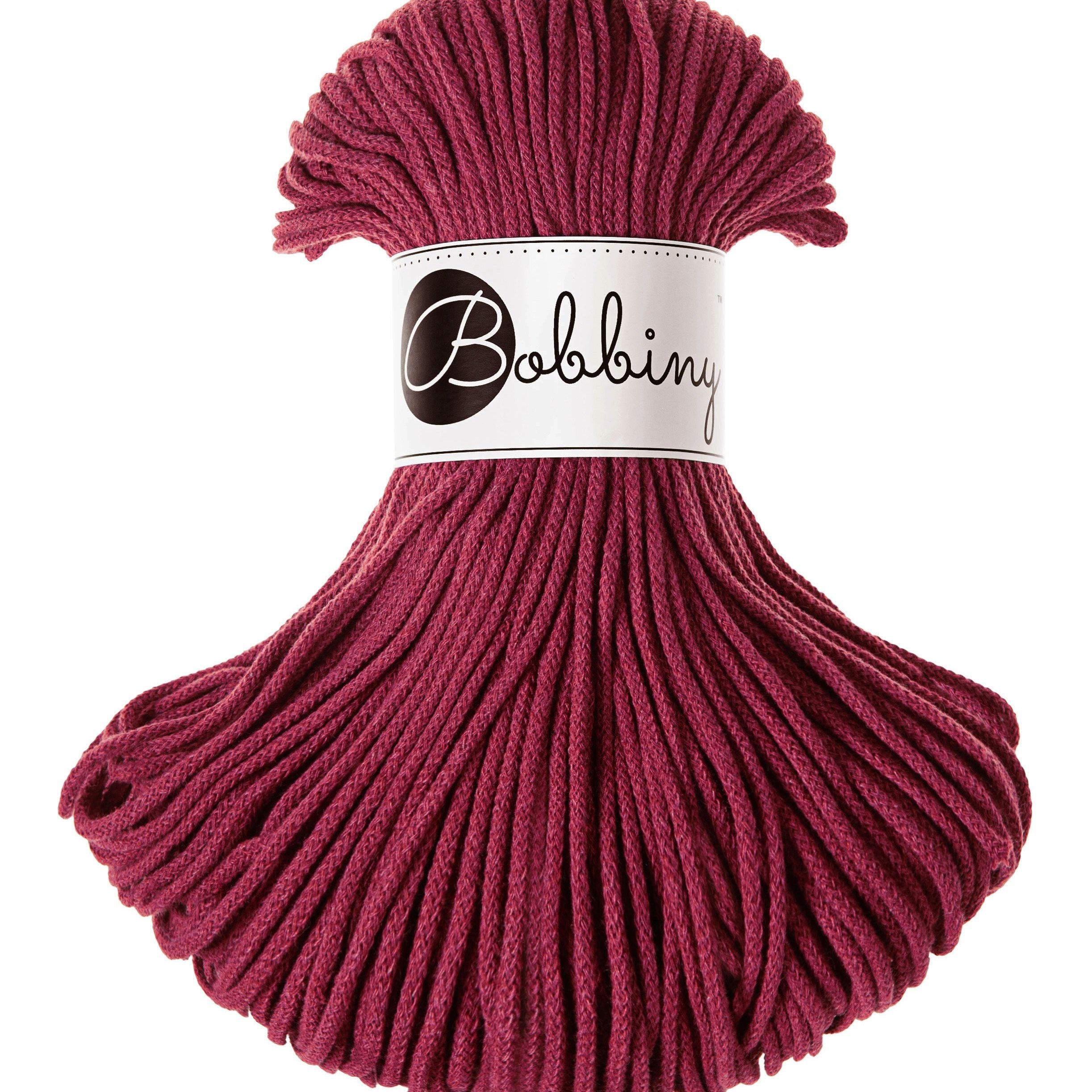 Bobbiny JUNIOR Flechtkordel 3mm geflochten Wine Red 100m - mahina