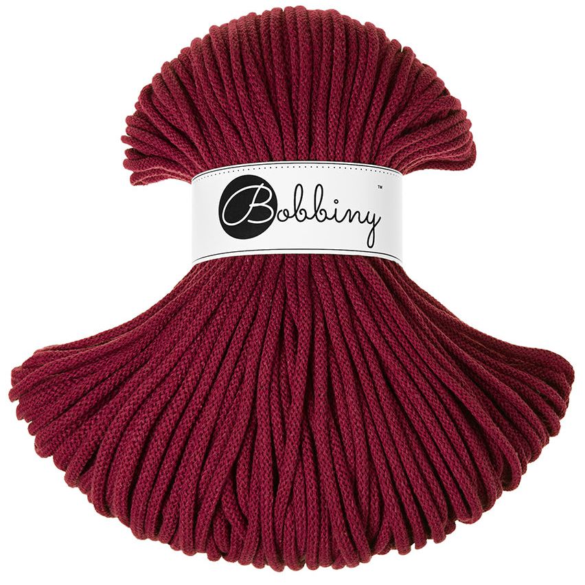 Bobbiny PREMIUM Makramee Flechtkordel 5mm geflochten Wine Red 100m - mahina