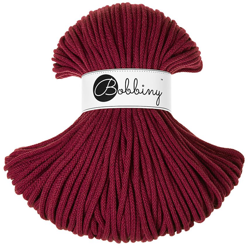 Bobbiny PREMIUM Makramee Flechtkordel 5mm geflochten Wine Red 100m - MAHINA