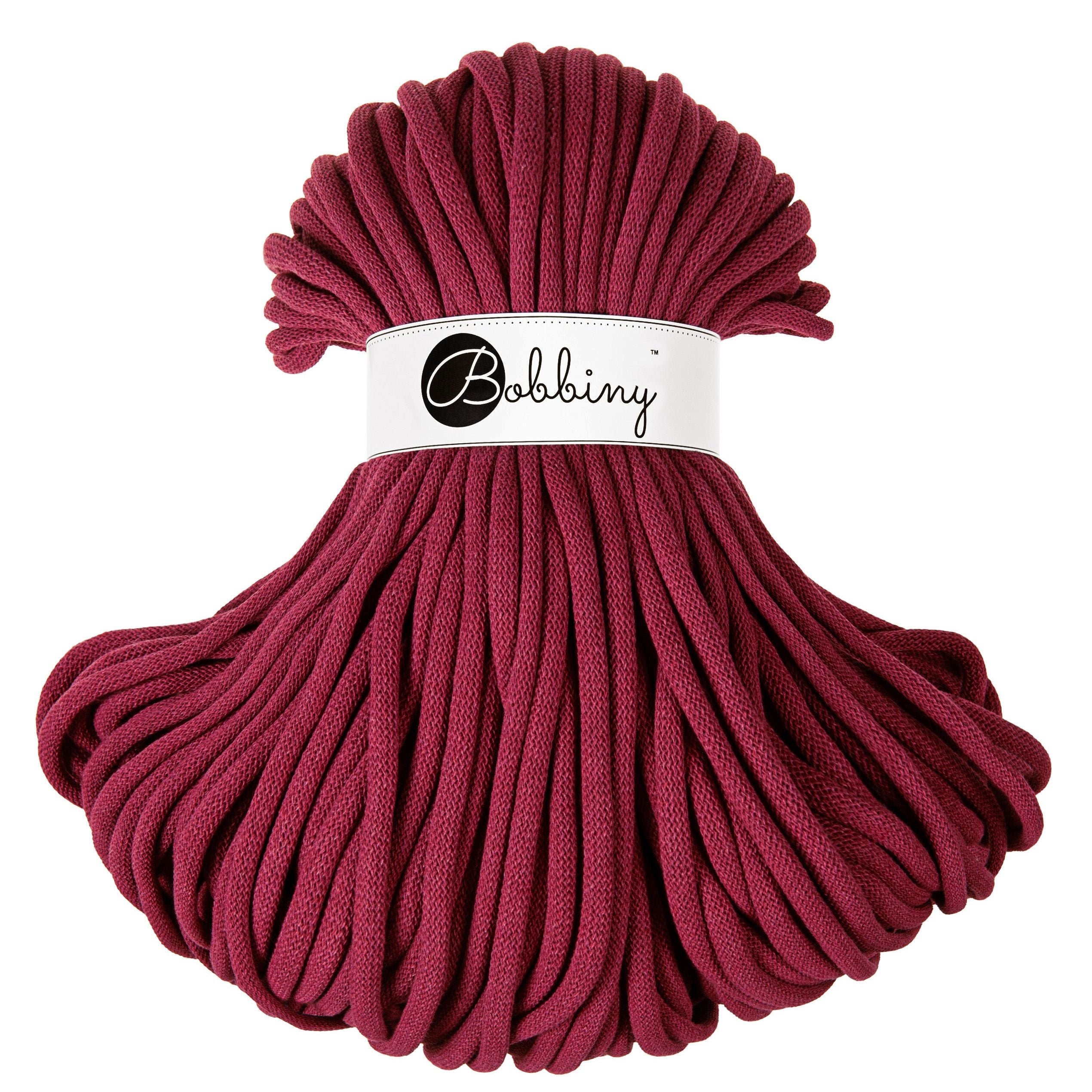 Bobbiny JUMBO Flechtkordel 9mm geflochten Wine Red 100m - mahina