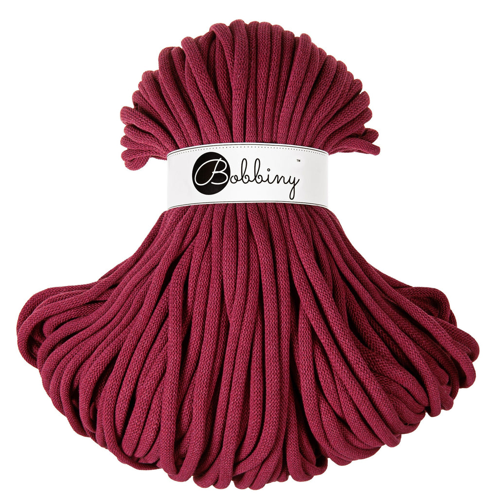 Bobbiny JUMBO Flechtkordel 9mm geflochten Wine Red 100m - MAHINA