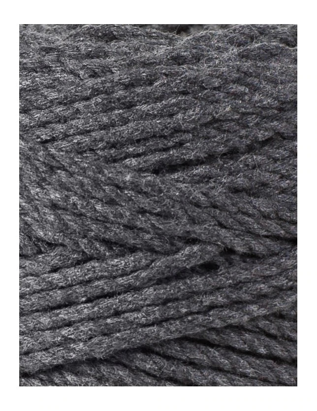 Bobbiny Makramee Garn 1,5mm 3ply Charcoal 100m - mahina