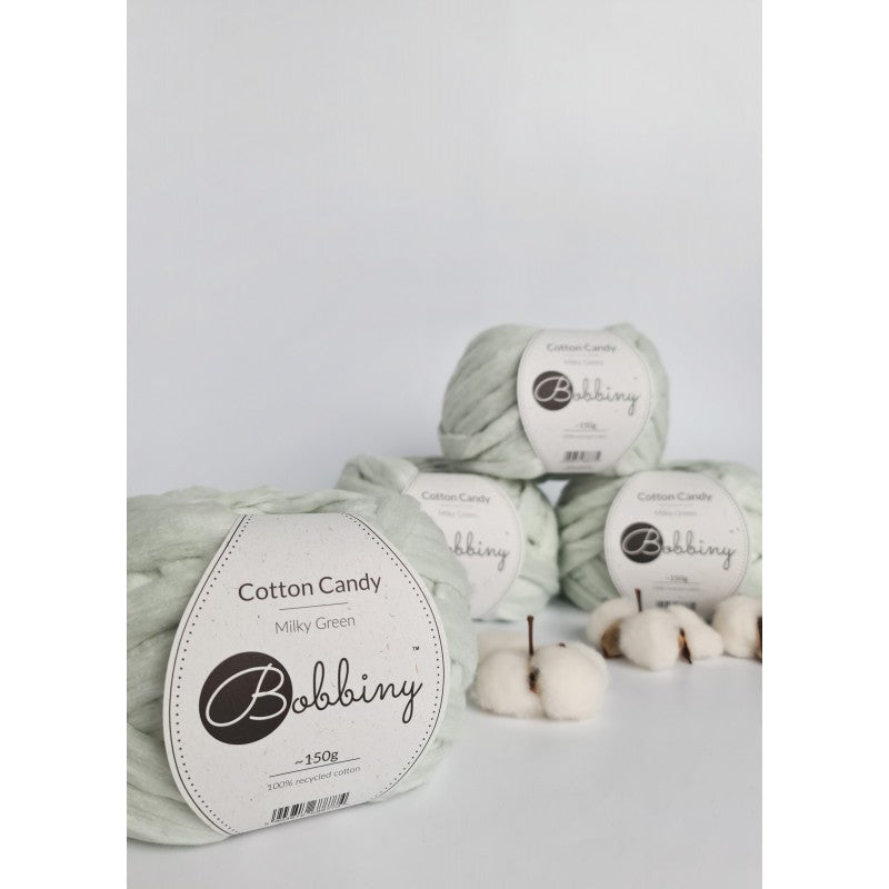 Bobbiny Cotton Candy Milky Green 150g, 1 Stk. - MAHINA