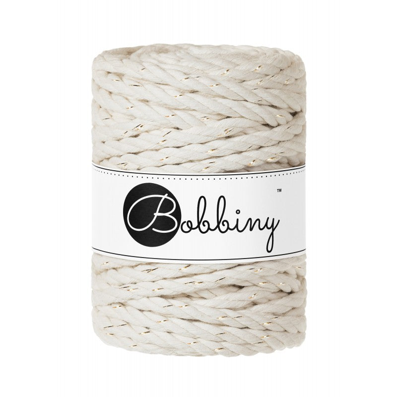 Bobbiny Makramee Garn 9mm 3ply Golden Natural 30m - mahina