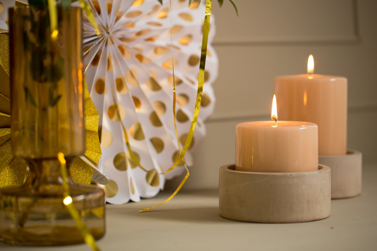 Kerze "Glasiert" in verschiedenen Farben/Größen - mahina