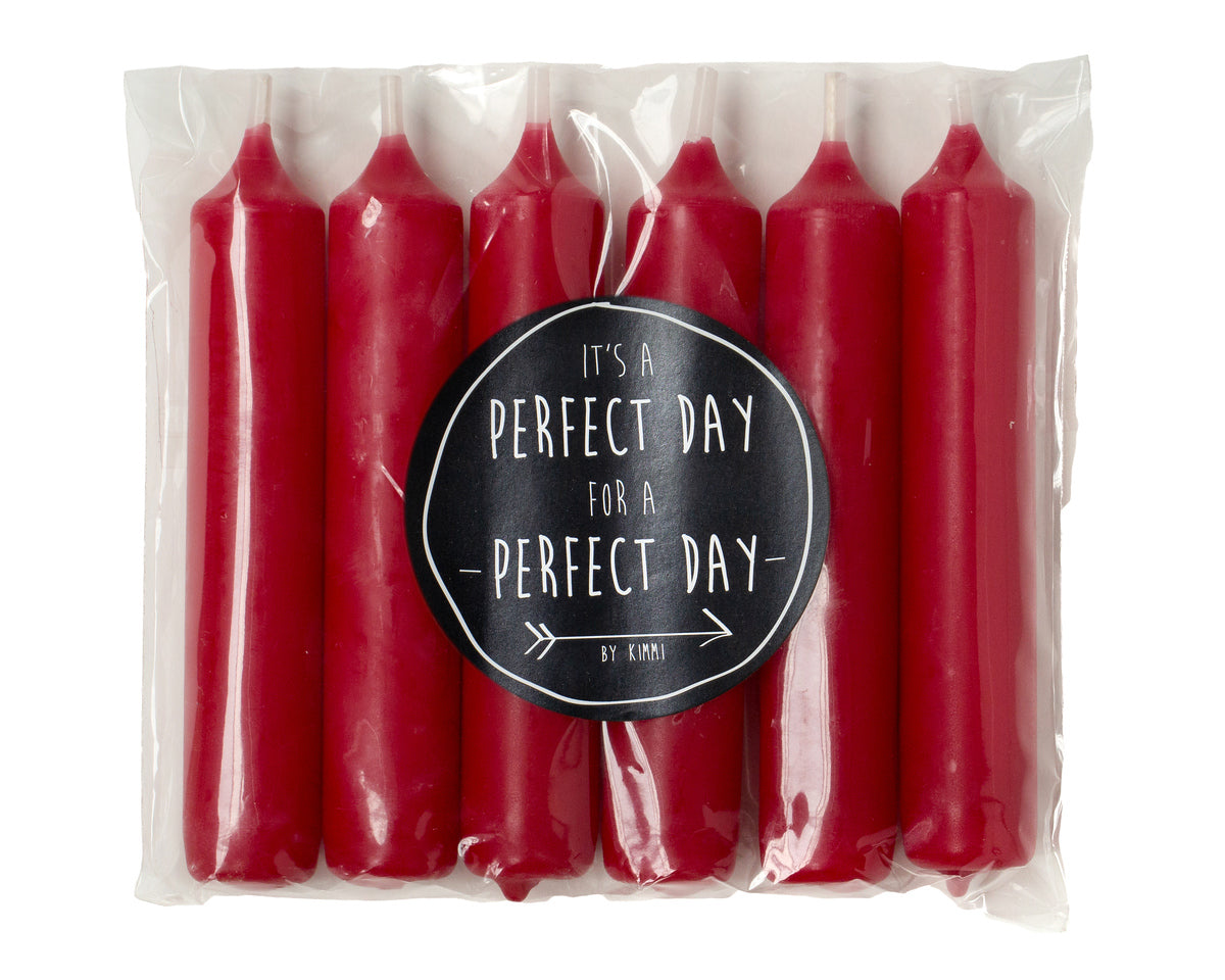 Kerze "Cadeau" 2,1x12cm 6 Stück 15 Farben - mahina