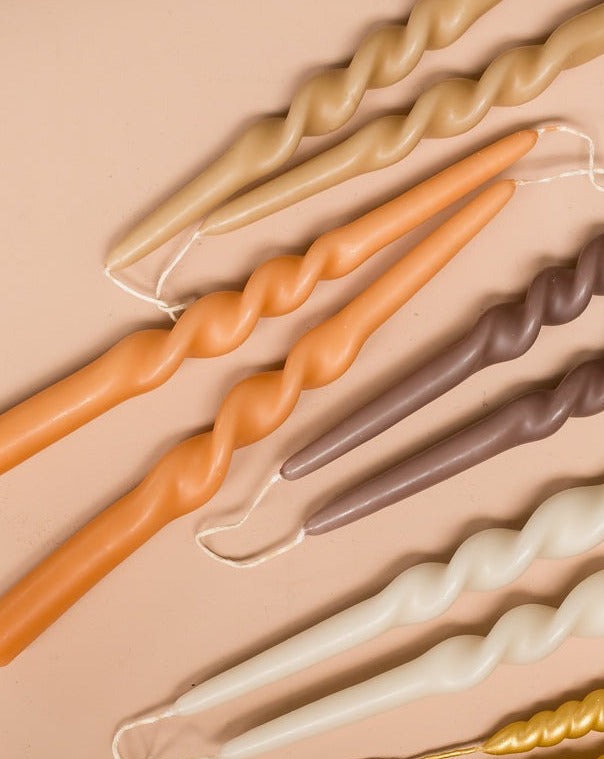 Kerze "Twist" 2,1x29cm verschiedenen Farben, 2 Stück - mahina