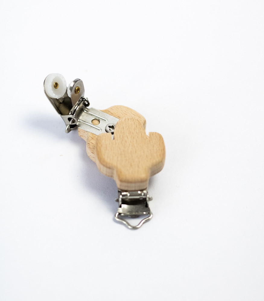 Schnullerclip "Kaktus" aus Buchenholz - Bastelbedarf -> Holz > Schnullerclips von mahina